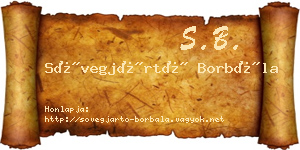 Sövegjártó Borbála névjegykártya